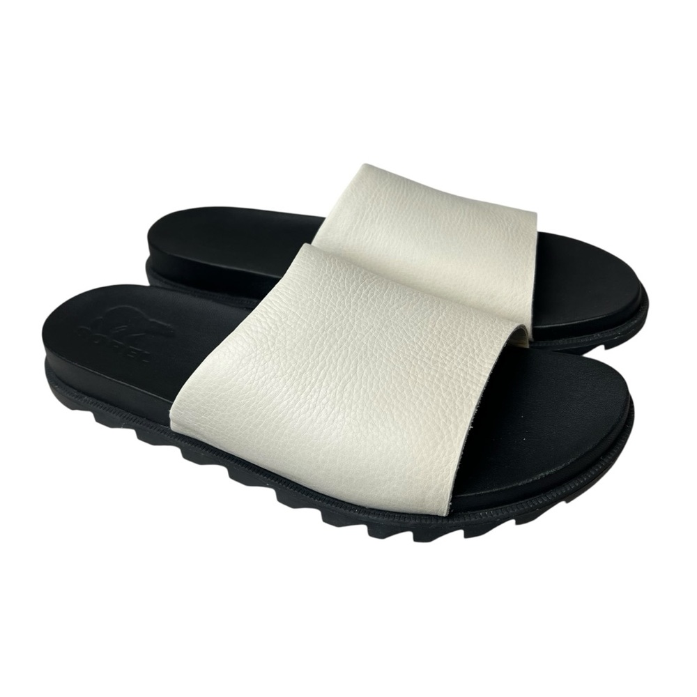 Sorel Roaming Decon Women’s Size 9.5 Slide Sandals Black And White